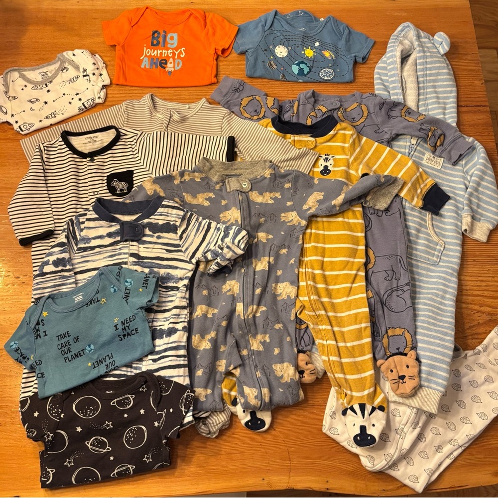 3-6 month Boy Assorted Baby Onesies and Pajamas